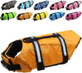 Dog Life Jacket Easy-Fit Adjustable Belt Pet Saver Swimming Safety Swimsuit Preserver with Reflective Stripes for Doggie (M, Orange)