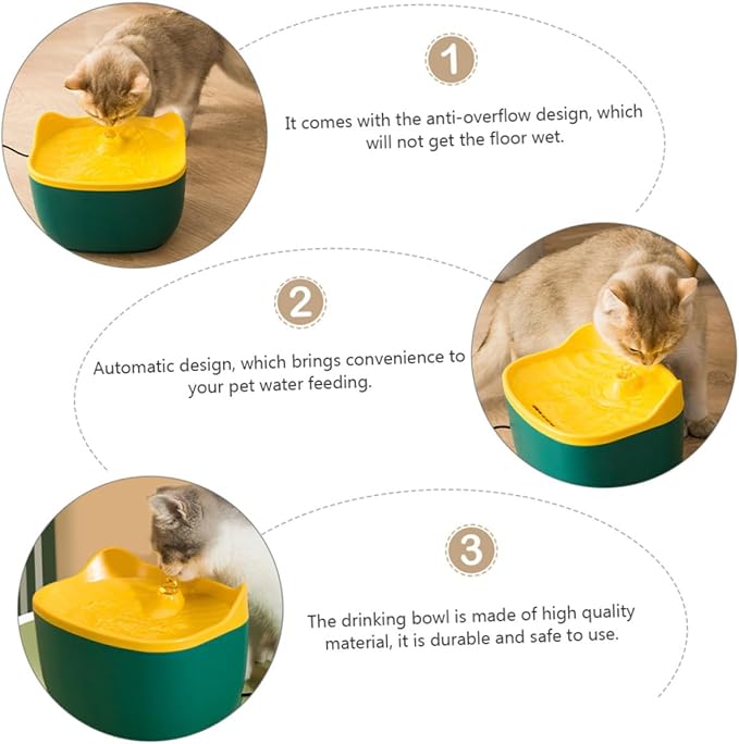 BESPORTBLE 1pc Automatic Pet Water Bowl Quiet Operation Cat Ear Design Automatic Refilling System for Cats and Dogs and Practical Water Dispenser Random Color