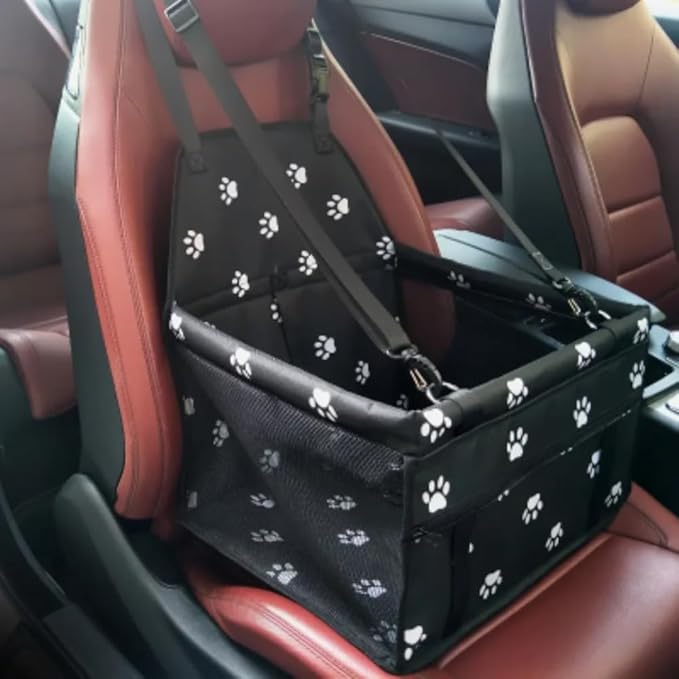 Medium Dog Car Seat Booster – Collapsible & Comfy Puppy Travel Carrier, with Clip-On Safety Leash and PVC Support Pipe for Anti-Collapse, Perfect for Small Dogs and Cats from to 25lbs LOYALBARK
