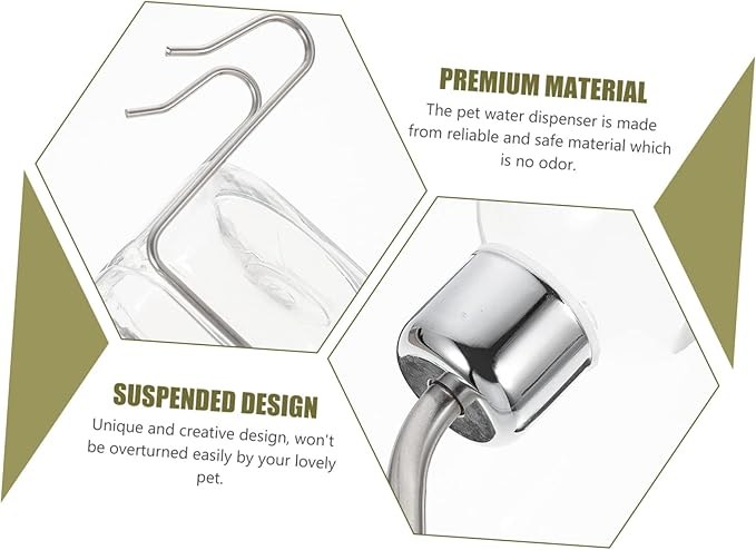 SUPVOX 2pcs Pet Water Bottle Hanging Feeder for Dogs Rabbit Automatic Water Dispenser Safe Healthy