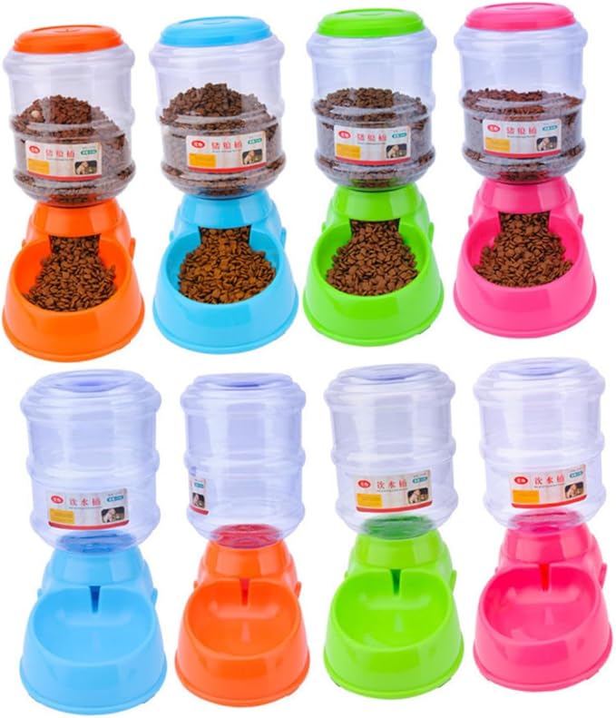 Pet Automatic Feeding Device Dog Cat Water Bowl Storage Easy to Clean Skid Base Leakproof Screw Thread