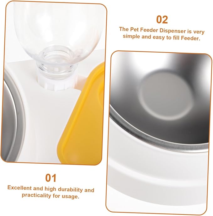 Pet Feeder Station Automatic Pet Food and Water Dispenser for Cats and Dogs Smooth Design for Easy Use