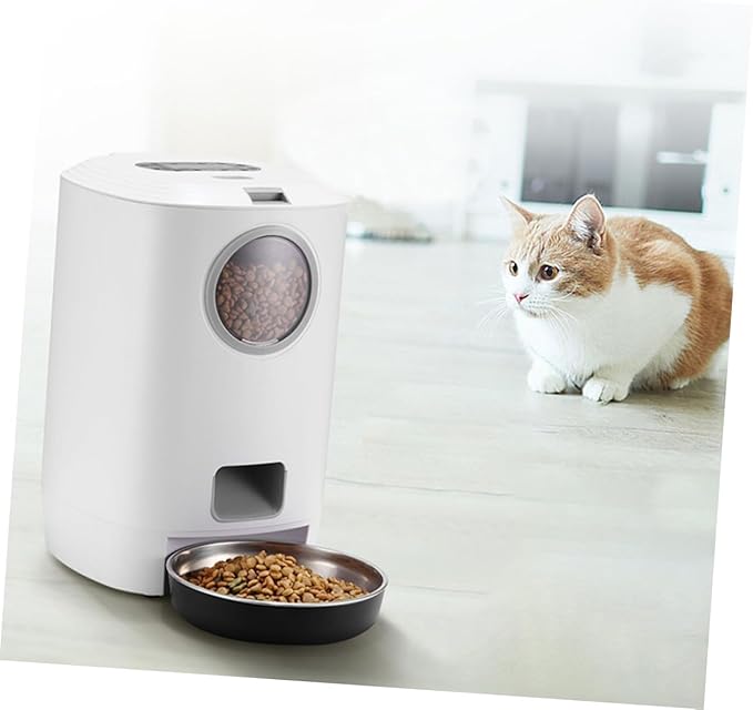 Automatic Pet Feeder for Cats Dogs Rabbits Smart Programmable Dry Food Dispenser with Voice Recording and Timed Feeding Detachable Easy-Install Pet Feeding Container