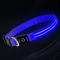 PetIsay Dog Light up Collar for Night Walking - High Visibility LED Dog Collar - Rechargeable - Waterproof - Reflective - Adjustable Lighted Glow Collars(Blue, XLarge)