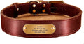 Real Leather Dog Collar Leash Set Personalized Genuine Leather Dog Pet Collars Leashes Custom for Small Medium Large Dog Pitbull red Collar XS