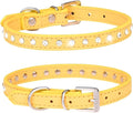 Serijoars Puppy Dog Collar with Crystal Diamond Colorful Bling Girl Puppy Small Dog Cat Collars (XS, Yellow)