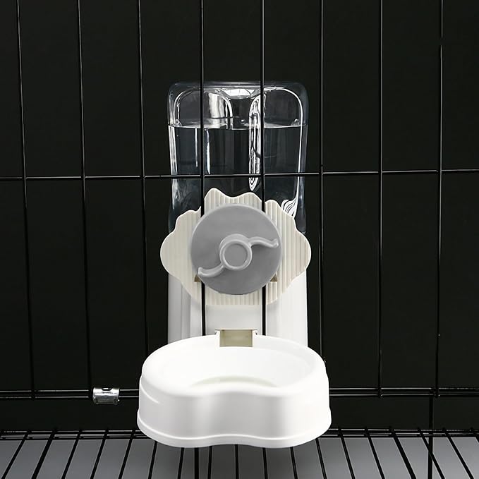 Easy to Clean Pet Feeder Convenient Hanging Water Dispenser for Cats Dogs Rabbits Guinea Pigs Ferrets Hedgehogs Large Capacity Automatic with Thread Grey 1
