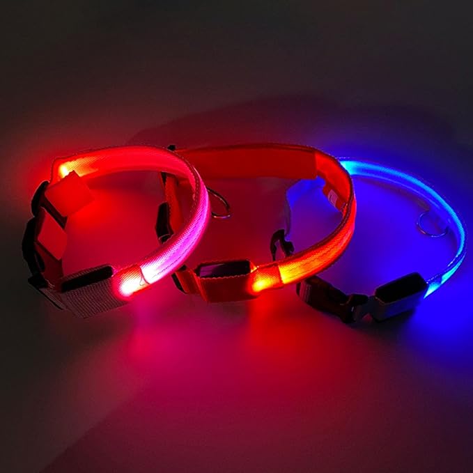 Adjustable Glowing Collar for Small Large Dogs Ensuring for Night Walk Multicolored Dog Collar for Large Dogs