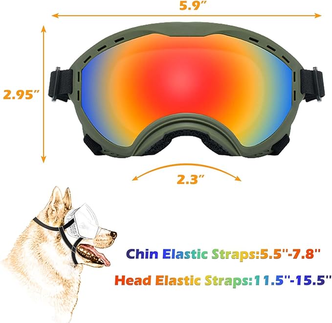 Dog Sunglasses with Adjustable Strap, UV Protection, Winproof Puppy Sunglasses, Suitable for Dogs Eyes Protection,Soft Dogs Goggles
