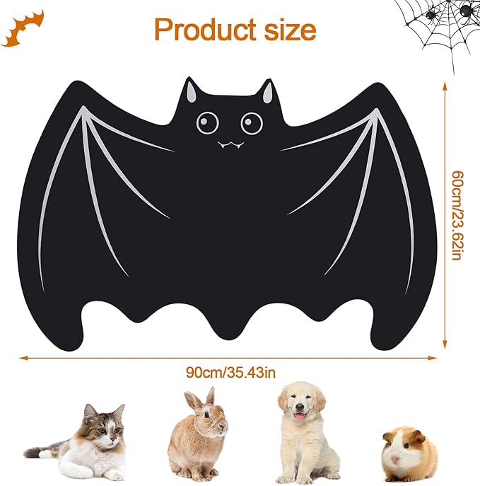 Halloween Pet Mat for Food and Water, Pet Feeding Mat for Dog Cat Bowl Absorbent Anti-Stain Non-Slip Quick Dry Easy Clean Floor Placemat, Pets Accessories Indoor (24 * 35.5 in)