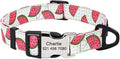 Cute Print Personalized Dog Collar Custom Nylon Dog Collar Engraved Name ID Adjustable for Small Medium Large Dog Chihuahua 159 White Collar S