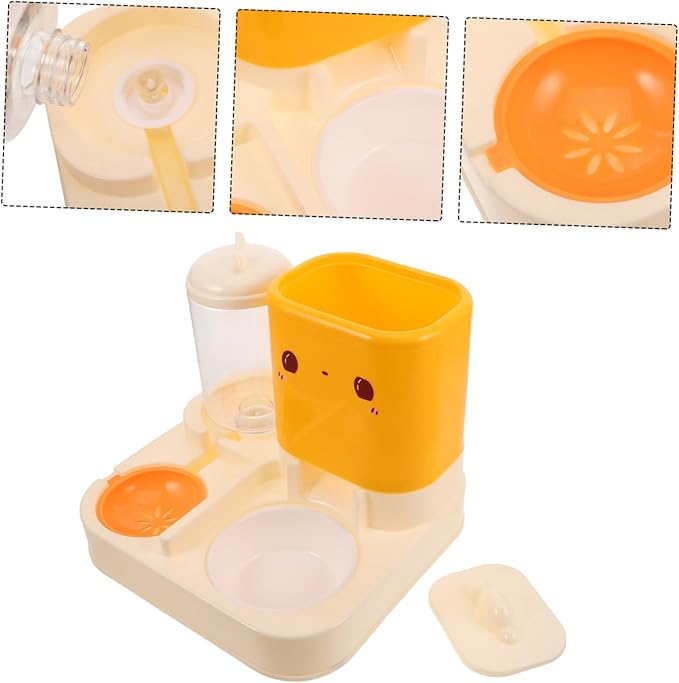 UPKOCH Automatic Water Dispenser Cat Dog Feeder Double Bowl Space-Saving Design for Pets