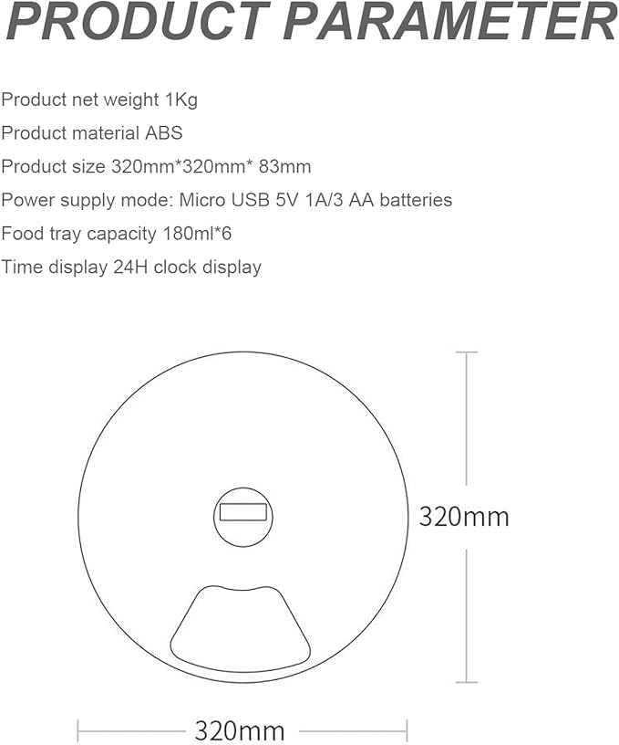 6 Meal Automatic Pet Feeder, Auto Dog Dry Wet Food Dispenser, Automatic Dog Cat/Dog Feeder with Portion Control, Timed Cat Dog Feeder for Small Medium Cats Dogs
