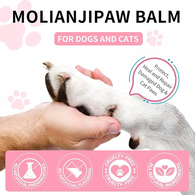 Dog Paw&Nose Balm Lick Safe1.4oz|Natural Ingredients Pets Paw Wax| Healing Moisturizer with Coconut Oil&Honey Cracked Paws,Snouts & Elbow|Winter Protection for Dogs & Cats
