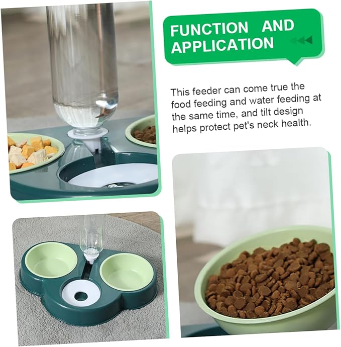 Automatic Multi-Function Pet Feeder for Dogs and Cats Detachable Water and Food Bowl Non- Base for Busy Pet Owners Design