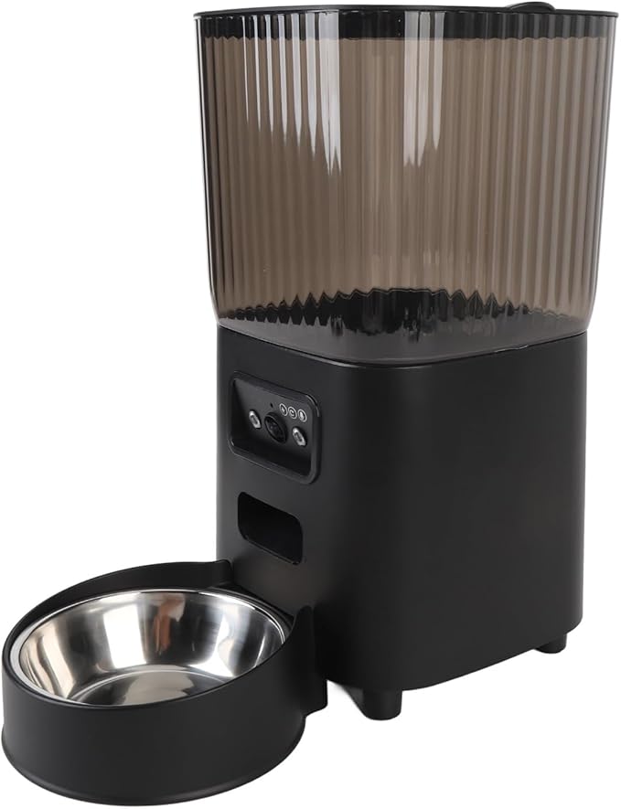Automatic Pet Dispenser, Smart Pet Feeder with Camera, Voice Control, Timed Feeding for Dog Cat (Single Bowl)