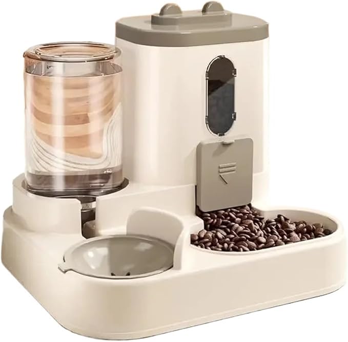 Automatic Feeder & Waterer Easy to Built-in Food Bowl(Gray)