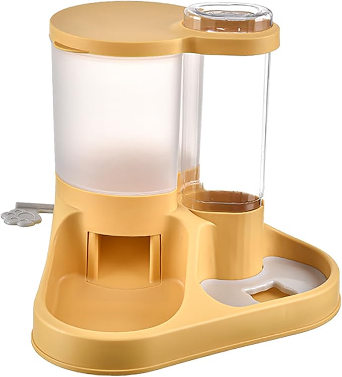 Automatic Dog Feeder Waterer, Food, Large Capacity Transparent with Slip Pad, Multipurpose Automatic Cat Feeder Waterer for Dogs Puppies Cats
