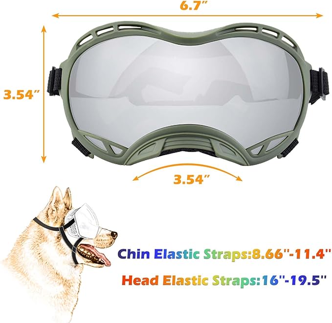 Dog Sunglasses,Doggles Anti-UV Protection,Pet Sunglasses with Adjustable Strap,Suitable for Motorcycle Car Driving Bike Riding Hiking Swimming Wind Dust Fog Dog Eye Protection