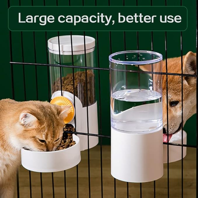 Hanging Automatic Pet Food Water Dispenser,Auto Gravity Pet Feeder and Waterer Set,Small Animals Self Feeding Bowl,Dog Feeding Station for Puppy Kitten Rabbit Chinchilla Hedgehog Ferret (Green)