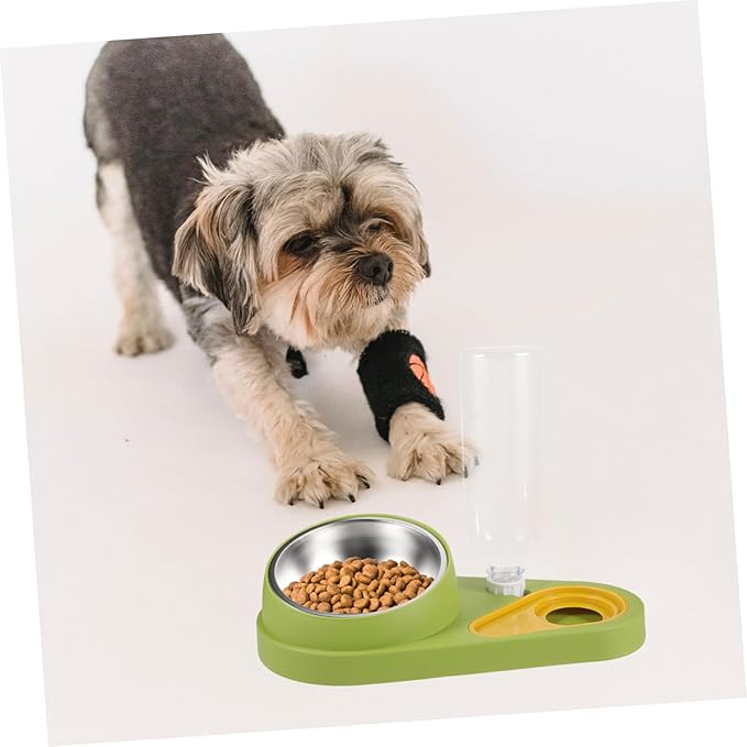 Happyyami Pet Automatic Feeder and Water Dispenser Non-Skid Design Pet Food Bowl with Capacity for Cats and Dogs -Refill System Material