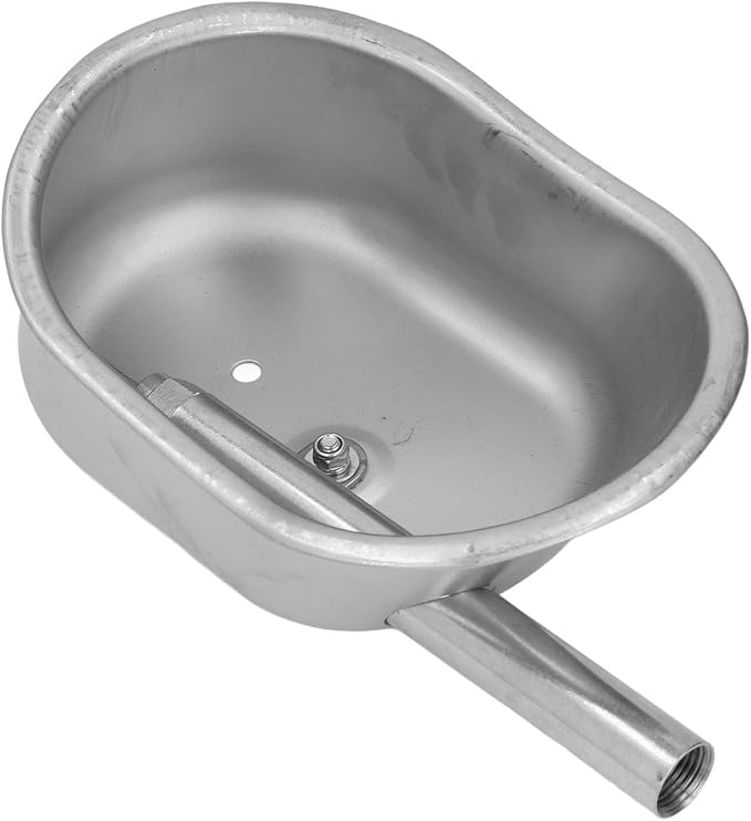 Automatic Animal Water Bowl, Stainless Steel Livestock Water Feeder Trough for Pig Goat Sheep Dog Cattle, Hydration Ensured at All Times, Medication (Small Elliptical, Size: