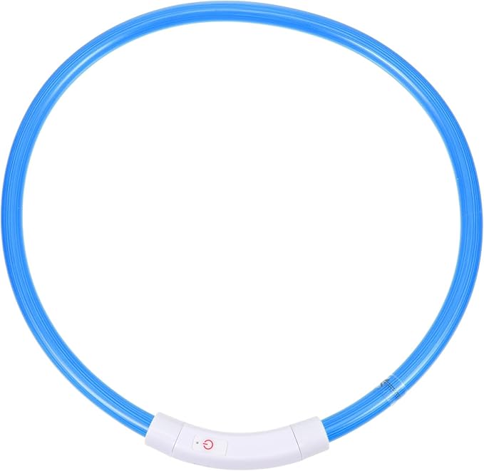 LED Rechargeable Dog Collar 70cm USB Charging Glowing Safety Light-up Collar for Night Walking Pet Accessory