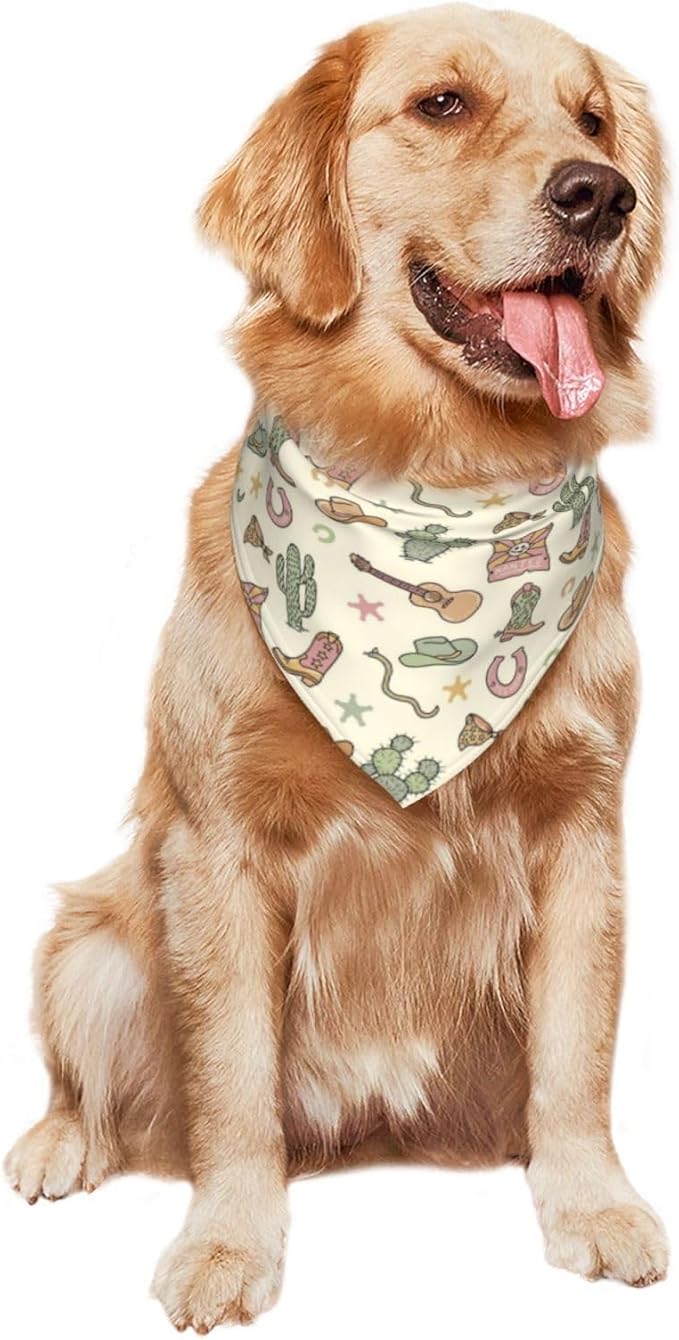 Western Dog Bandanas, Cartoon Cowboy Dog Scarf, Accessories Puppy Kitten Party Festival and Daily Wearing,West Cowboy Accessories Party Cosplay (Light Green)