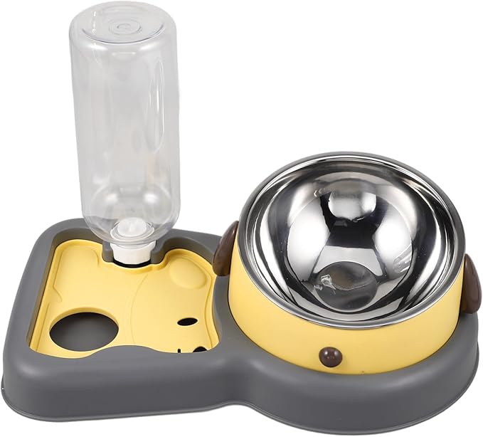 VANZACK Automatic Cat Dog Water Feeder Dual Bowls for Food and Water Tip Design and Pet Shops Capacity