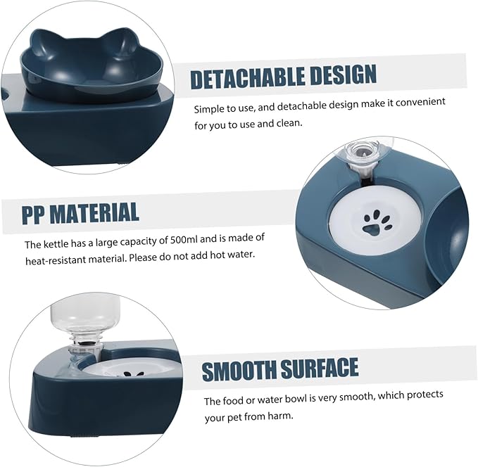 Automatic Pet Water Dispenser with Stable Base Detachable Design and Premium for Cats and Dogs Spill-Resistant Puppy Food and Water Bowl Easy to Clean