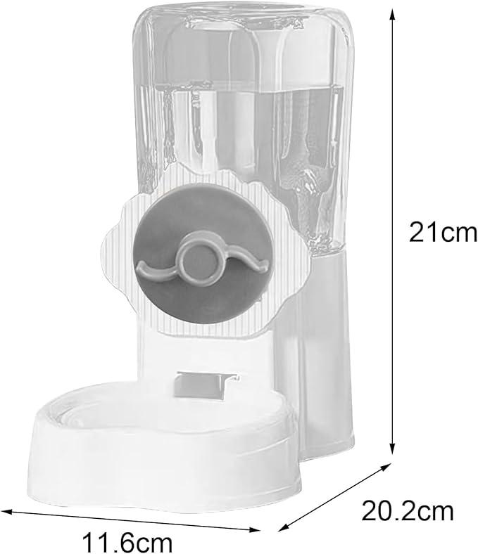 Easy to Clean Pet Feeder Convenient Hanging Water Dispenser for Cats Dogs Rabbits Guinea Pigs Ferrets Hedgehogs Large Capacity Automatic with Thread Grey 1