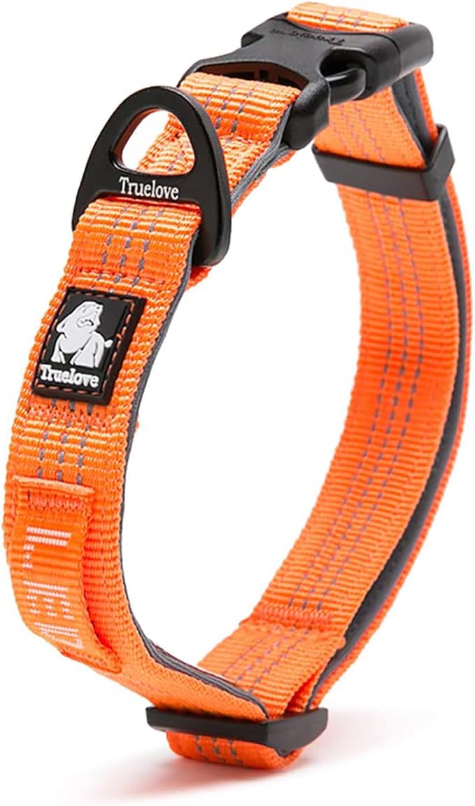 Truelove Dog Collars Set Reflective Collar for Small Medium Large Dogs Puppy Adjustable Padded Soft Nylon Comfy Neck TLC5271