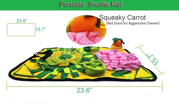 Dogs Snuffle Mat Pet Feeding Mats Puppy Sniffing Pad ,Cat Doggies Interactive Puzzle Toys for Multiple Breeds Encourages Natural Foraging Skills,Training and Stress Release (Yellow)