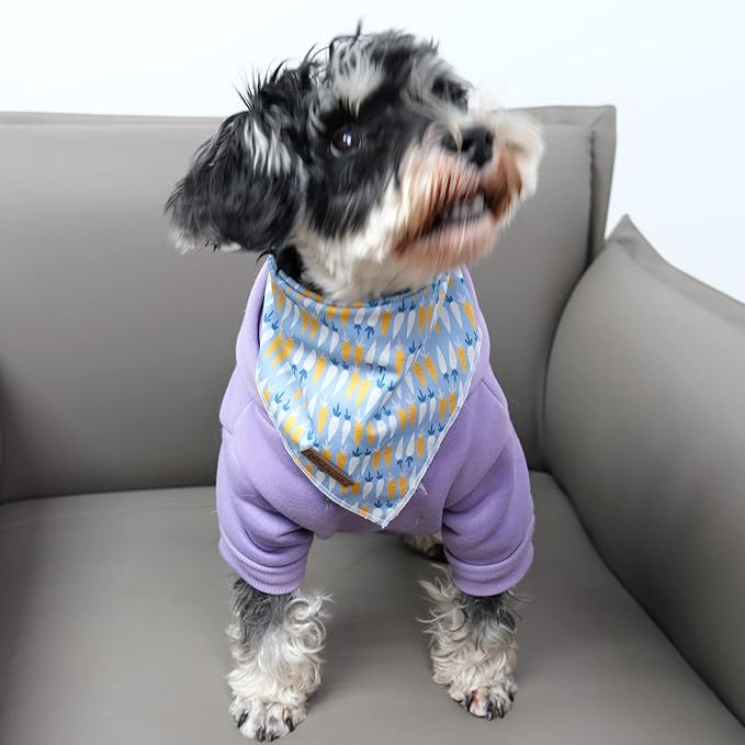 Easter Dog Bandana, Easter Triangle Bid Scarf for Medium Large Dog, Cotton Pet Kerchief for Girl Boy Dogs, Cute Carrot Dog Bandana, Comfortable Easter Dog Bandana