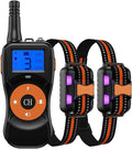 Pets Dog Training Collar, Shock Collar for Dogs with Remote, 2 Receiver Rechargeable Dog Shock Collar, for Medium and Large Dogs with 4 Training Modes (Color : Orange)