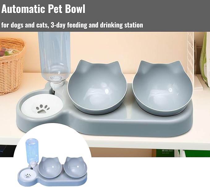 Automatic Pet Bowl for Dogs and Cats with Water Dispenser - 3-Day Feeding and Drinking Station for Home, Store, Boarding, and Travel