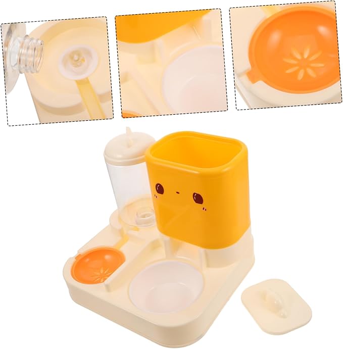KESYOO Automatic Cat Feeder Water Dispenser Double Bowls Pet Food and Water Feeder Dog Bowl