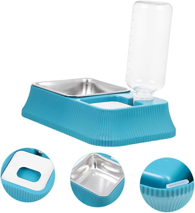 DECHOUS Pet Water Dispenser Non-Skid Base Automatic Dog Bowl Feeder Dual-use Food Water Bowl