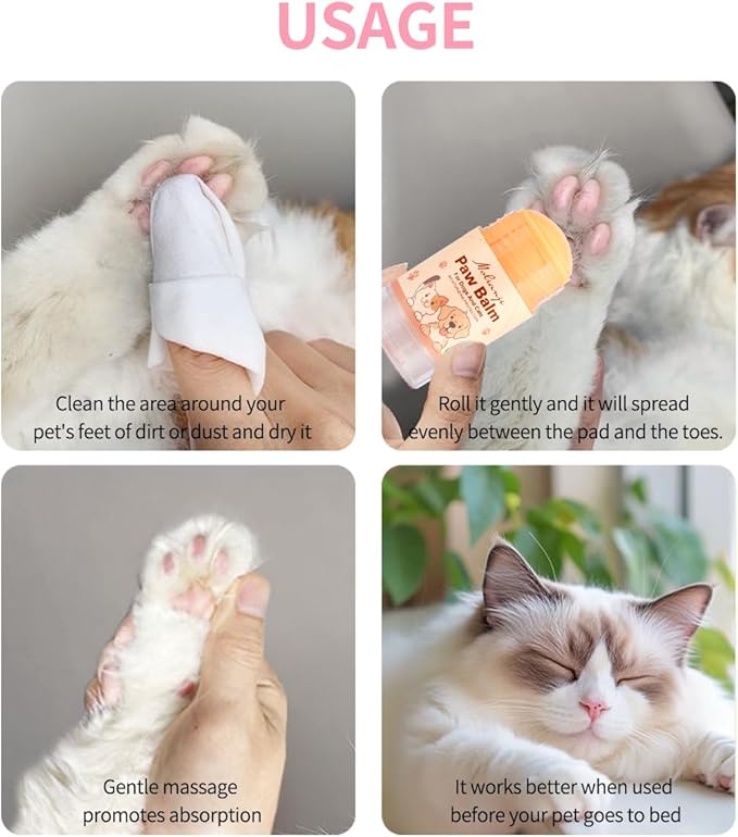 Dog Paw&Nose Balm Lick Safe1.4oz|Natural Ingredients Pets Paw Wax| Healing Moisturizer with Coconut Oil&Honey Cracked Paws,Snouts & Elbow|Winter Protection for Dogs & Cats