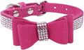 Puppy Dog Collar with Rhinestone Bow Knot Crystal Diamond Colorful Bling Girl Cat Collars XS Small Medium Large