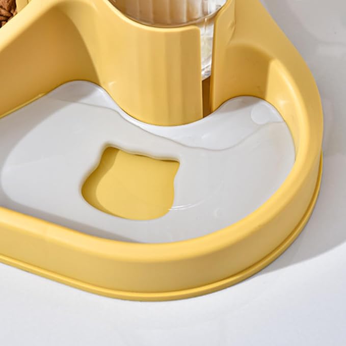 Automatic Dog Feeder Waterer, Food, Large Capacity Transparent with Slip Pad, Multipurpose Feeder for Dogs Puppies Cats, Includes Food Storage Compartment