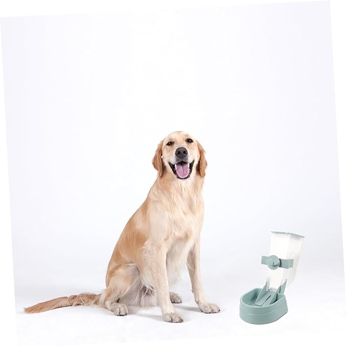 Automatic Hanging Dog Feeder with Lid Capacity Pet Food Dispenser for Cage Use Space-Saving Stable Design Easy to Clean Detachable Bowl in Night Sky Blue