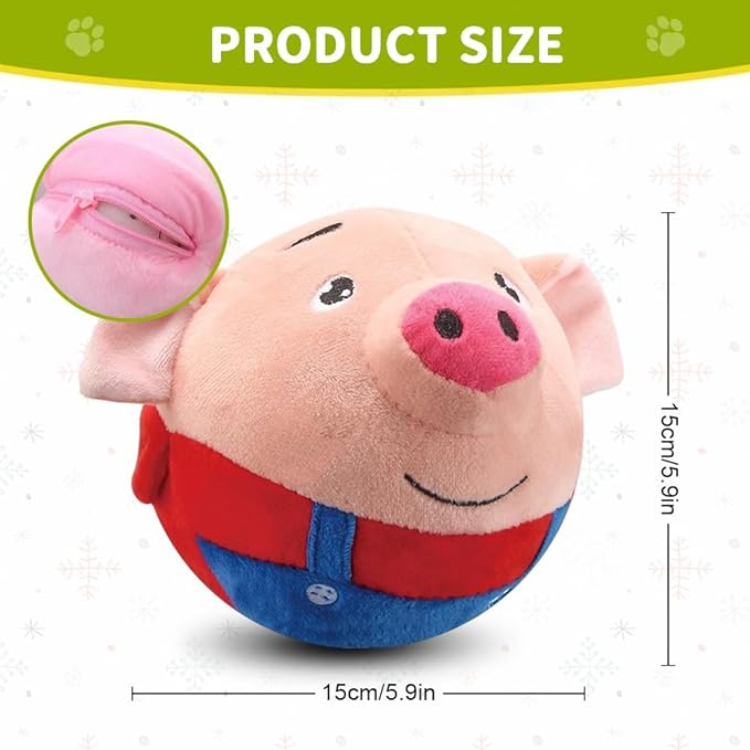 Interactive Dog Toys,2024 New Active Moving Pet Plush Toy,Squeaky Moving Dog Ball Toy,Rechargeable Puppy Toys to Keep Them Busy,Washable Pig Plush Toys(Lion)
