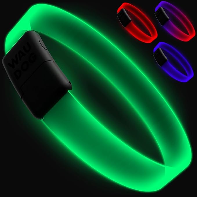 Personalized Dog Collar Light Up One-Time Fit LED Collar for Safety Night Walking Custom Dog Collar USB Rechargeable Glow in The Dark Suitable for Small Medium Large Dogs