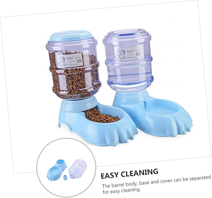 Sosoport Automatic Cat Feeder Water Dispenser Large Capacity Pet Bowl Portable Slow Feeding Container for Dogs Cats
