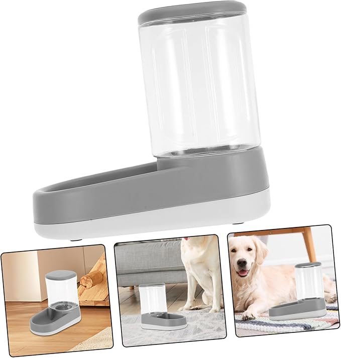 Happyyami Automatic Pet Feeder and Water Dispenser Portions for Small Medium Dogs and Cats Quiet Timed Feeding Elegant Gray Design for Puppies and Kittens