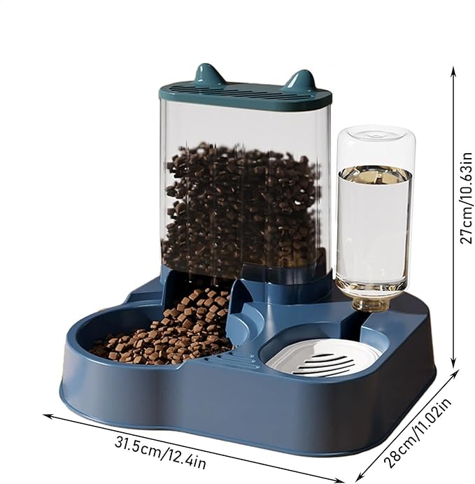 Automatic Cat Feeder - 2 in 1 Cat Automatic Feeder | 2.3L Cat Feeder and Water Dispenser | Anti-Tip Cat Food Dispenser Automatic | Automatic Dog Food Bowl Large Capacity Automatic Pet Feeder