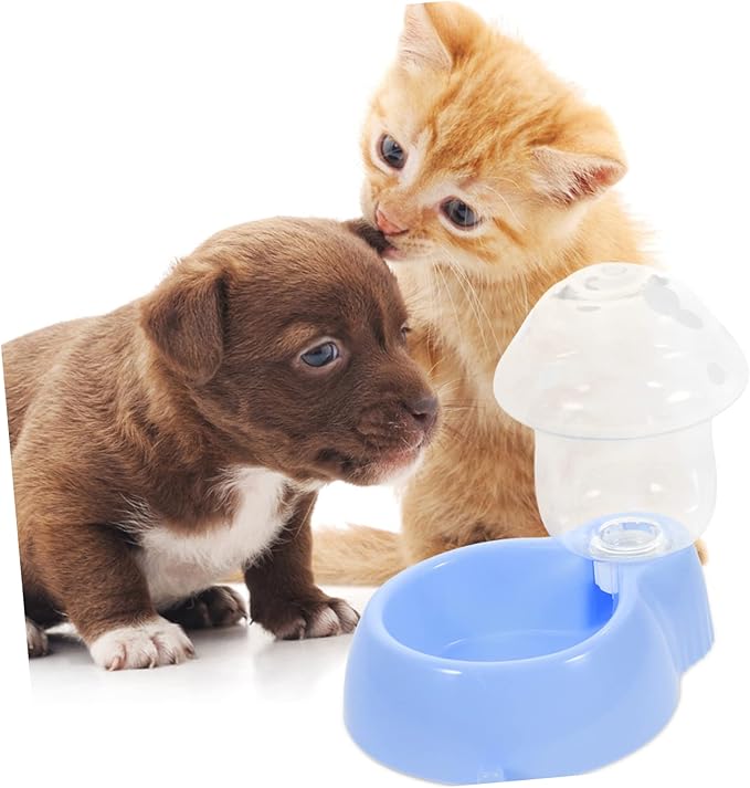 Automatic Cat Water Dispenser Mushroom Shape Gravity Pet Feeder for Dogs and Cats and Bite-Resistant Capacity Indoor Use Convenient Auto Waterer for Pets