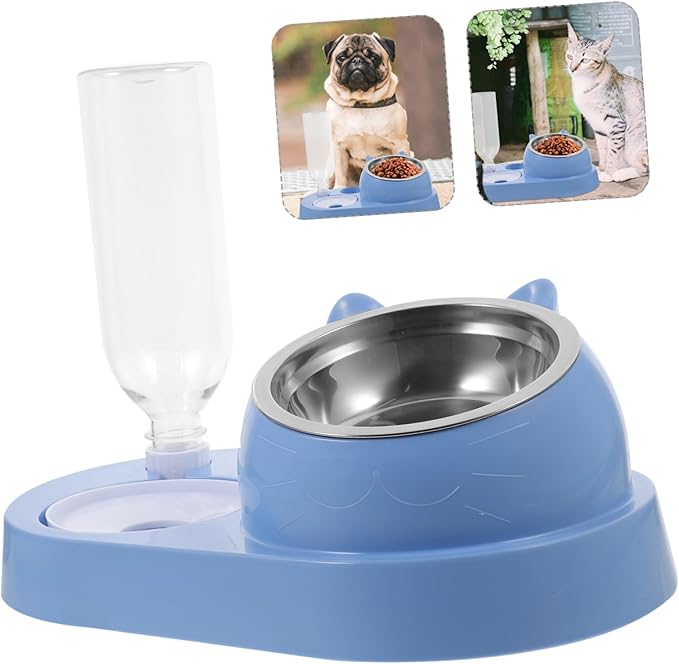 Automatic PET Feeder and Water Dispenser Set for Dogs and Cats Detachable Dual Bowls for Food and Water Suitable for Puppies and Small Pets Easy to Clean