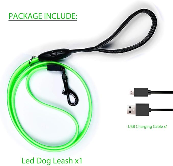 Led Dog Collar Light, USB Rechargeable Lighted Up Collars Glowing in Dark Make Pets Safe from Danger at Night